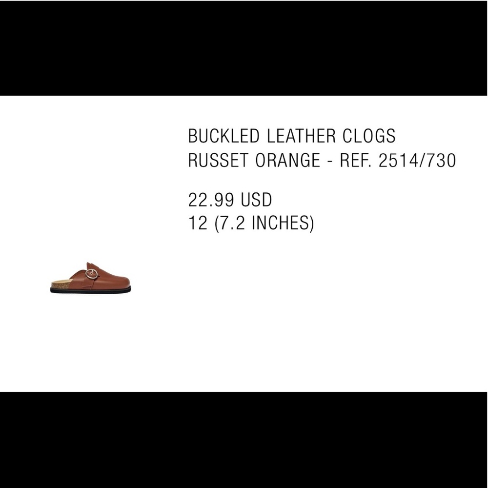 NEW Zara leather clogs